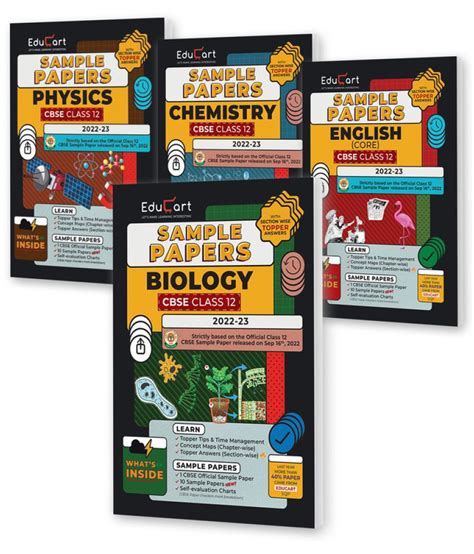 EDUCART COMBO CLASS 12 PHYSICS CHEMISTRY BIOLOGY AND ENGLISH Sample