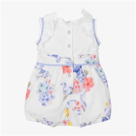Lapin House Girls White Cotton Floral Shortie Childrensalon Outlet