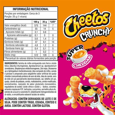 Salgadinho De Milho Crunchy Super Cheddar Elma Chips Cheetos Pacote G