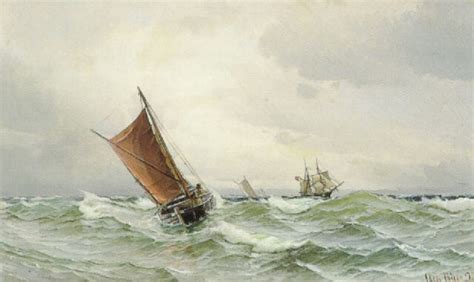 Marine med skibe på havet by Vilhelm Victor Bille on artnet