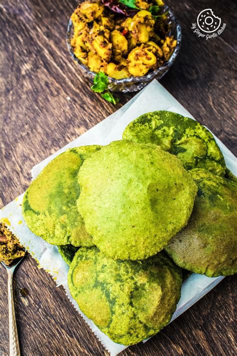 Palak Spinach Puri Recipe Palak Poori Step By Step Photo Video