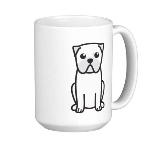 A White Coffee Mug With A Black And White Dog Design On Its Side