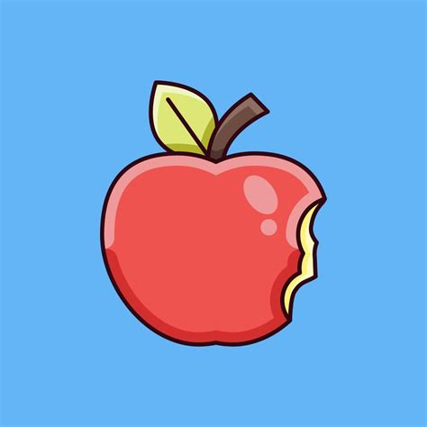 Bitten Apple Icon Vector Illustration 4749948 Vector Art at Vecteezy