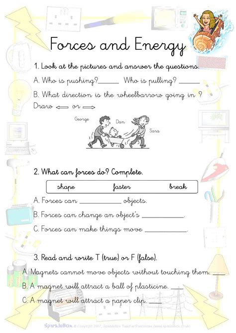 Force Work And Worksheet Understanding And Applying Force Concepts