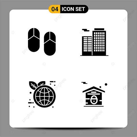 Set Of Commercial Solid Glyphs Pack For Beach Slippers Design