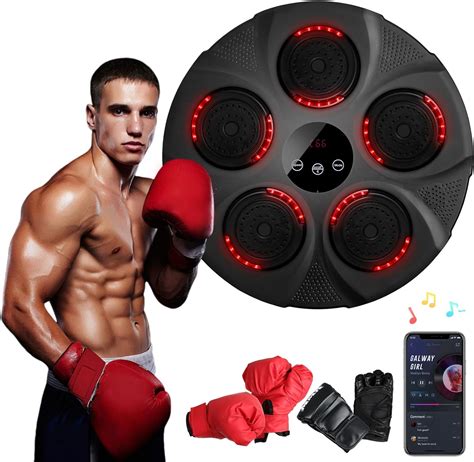 Smart Bluetooth Music Boxing Machine Black Wall Mounted Led Lighted