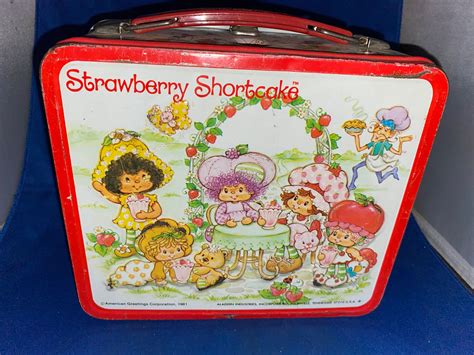 1981 Strawberry Shortcake Metal Lunchbox And Thermos By Etsy