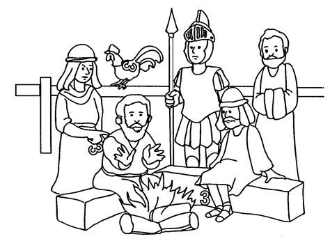 Peter Denies Jesus Coloring Pages For Kids Coloring Pages