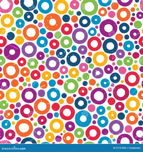 Colorful Seamless Pattern With Hand Drawn Circles Stock Vector