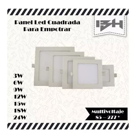 Lampara Panel Led Cuadrado Para Empotrar W Luz Blanca Mercadolibre