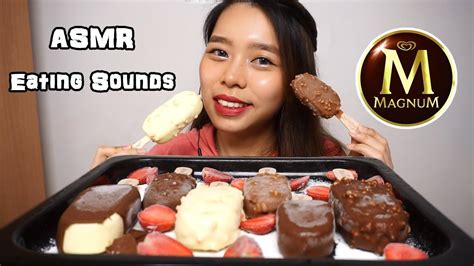 Asmr Magnum Ice Cream Bars Crunchy Eating Sounds No Talking Youtube