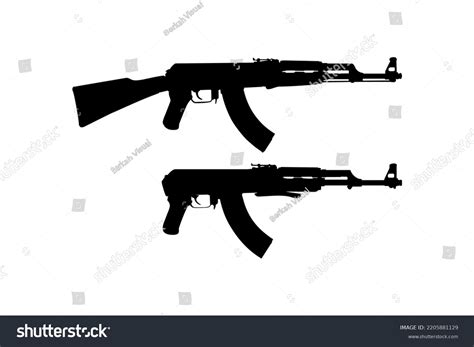 Silhouette Ak 47 Gun Art Illustration Stock Vector (Royalty Free ...