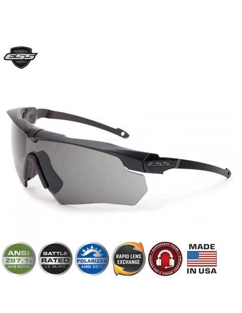 Ess® Crossbow Suppressor Ballistic Glasses Black Hi Def Copper