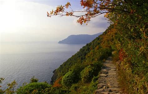 Wallpaper Sea Autumn The Sky Trees Mountains Italy Track Cinque