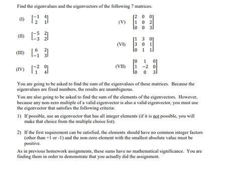 Solved Find The Eigenvalues And The Eigenvectors Of The Chegg