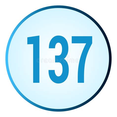 Number 137 Symbol or Logo with Round Frame in Blue Gradient Color Stock ...