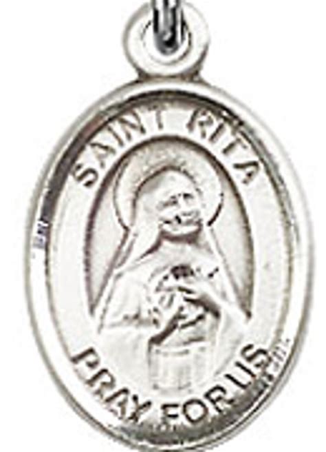 St. Rita of Cascia - .50" Oval - Sterling Silver Side Medal - Sisters ...