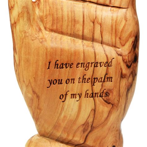 Olive Wood Engraved You On The Palm Of My Hands Ornament