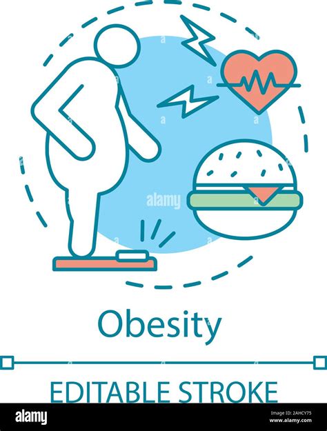 Obesity Concept Icon Overweight Idea Thin Line Illustration Increased