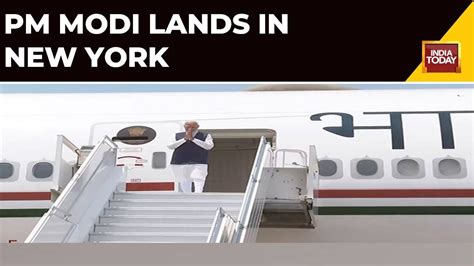 Pm Modi Live Pm Modi Lands In New York For Historic State Visit To