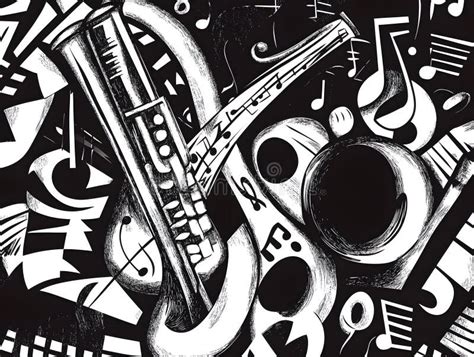 Black And White Illustration For World Jazz Day Stock Illustration
