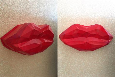 Papercraft 3d Lips Mouth With Teeth Pepakura Pdf Template Low Etsy