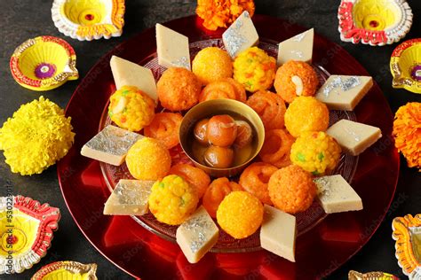 Diwali Sweets Mango Chum Chum Barfi Petha Laddu Jalebi Peda Indian