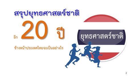 สรุปยุทธศาสตร์ชาติระยะ 20 ปี 2560 2579