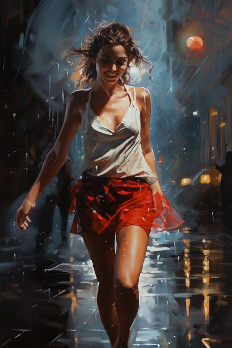 a painting of a woman walking in the rain | Рисунки женщин, Портрет ...