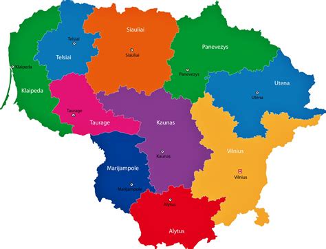 Detailed Political Map Of Lithuania Lithuania Detaile