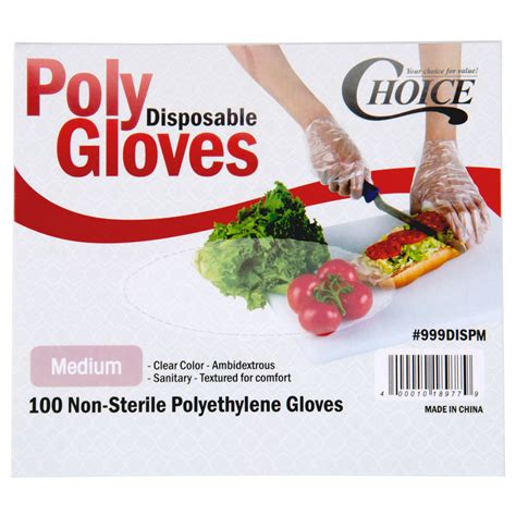 Choice Medium Disposable Food Service Poly Gloves Box