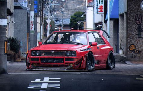 Red Lancia Tuning Future Delta Wheels Integrale By Khyzyl Saleem