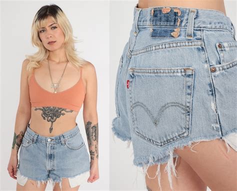 Levis Denim Cutoffs Y K Blue Cut Off Jean Shorts High Gem