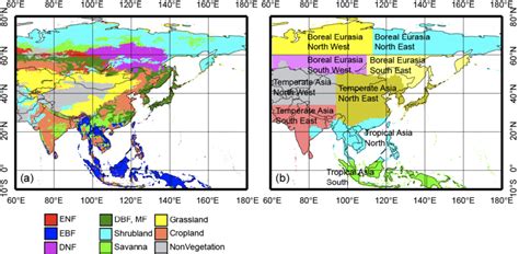 A Land Cover In The Study Regions Modis Land Cover Data Mcd12q1