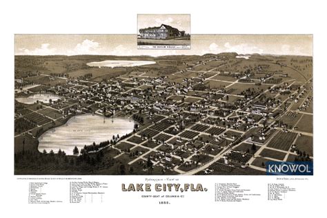 Beautifully restored map of Lake City, Florida in 1885 - KNOWOL