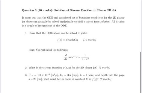 Solved Question Marks Solution Of Stream Function To Chegg