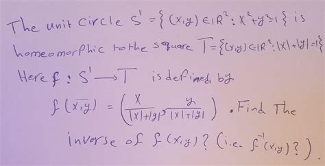 Solved The Unit Circle S′ { X Y ∈rr2 X2 Y2 1{ Is