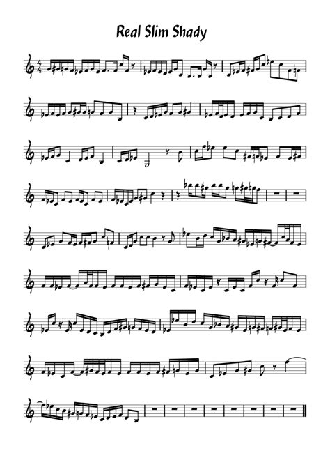 Slim Shady Eminem Real Slim Shady Sheet Music For Piano Solo Easy