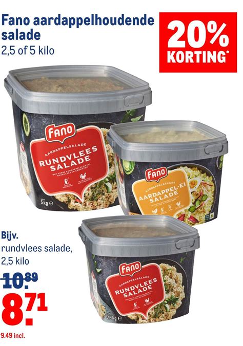 Fano Aardappelhoudende Salade 25 Of 5 Kilo Aanbieding Bij Makro