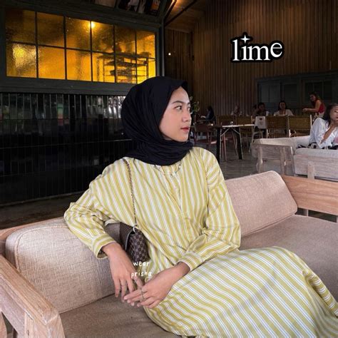 Jual WEAR PRISHA IVY STRIPE MIDI DRESS SHIRTDRESS TUNIK SALUR