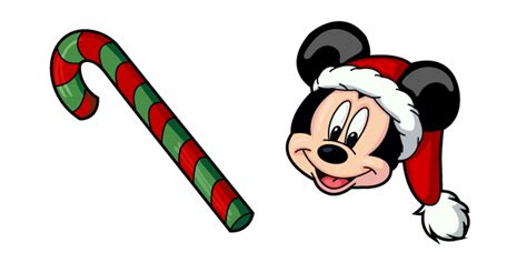 Christmas Mickey Mouse And Candy Cane Cursor Custom Cursor