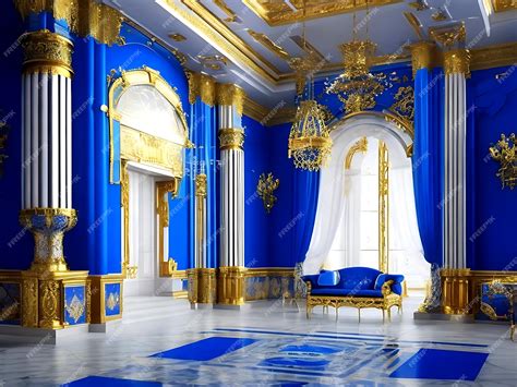 Premium AI Image | realistic fantasy interior of the royal palace golden palace castle interior