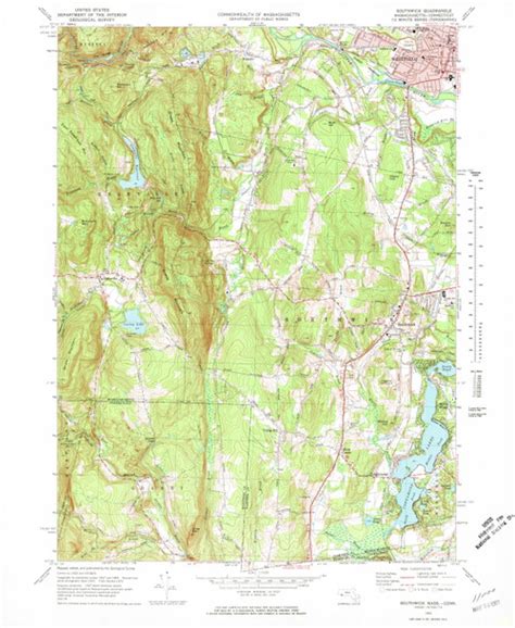 Southwick Massachusetts 1972 1978 Usgs Old Topo Map Reprint 7x7 Ma