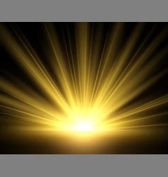 Sunlight Isolated Golden Sun Rays Radiance Vector Image