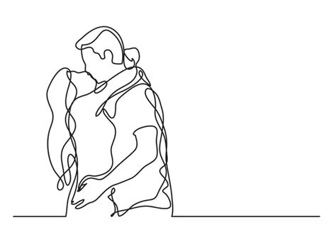 Continuous Line Drawing Man Woman Sitting Floor Discussing Plan Stock