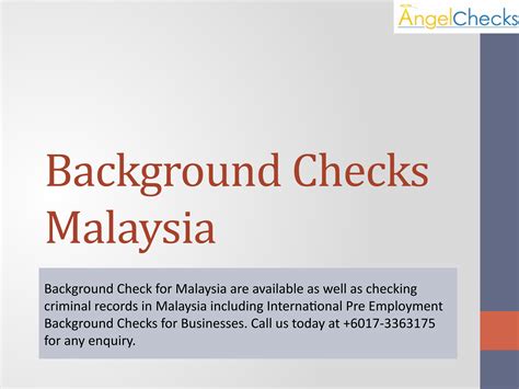 Background Checks Malaysia By Angel Checks Issuu