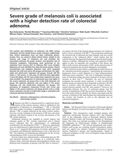 Pdf Severe Grade Of Melanosis Coli Is Associated With A Higher Detection Rate Of Colorectal