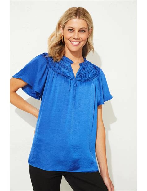 Capture Smocked Neck Top Crossroads