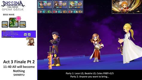 Dffoo Gl Act Finale Pt Shinryu Party Fr Ft Celes Youtube