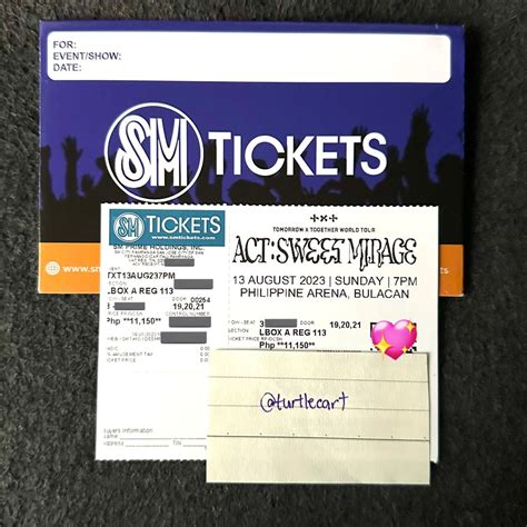 LBA REG 113 TXT Act Sweet Mirage In Bulacan Tickets Vouchers